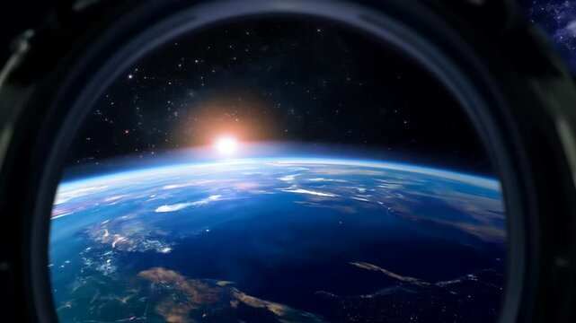 Close-up view of an astronaut in space, with Earth and the cosmos reflected in the visor of the helmet. The astronaut is floating in zero gravity, surrounded by the vastness of the universe.