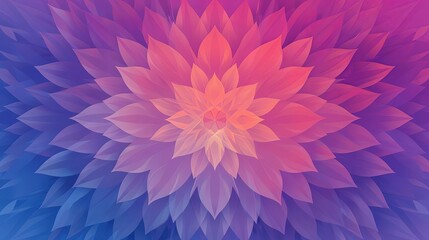 Obraz premium Abstract floral pattern with gradient hues of pink, purple, and blue, creating a mesmerizing and vibrant digital artwork background.