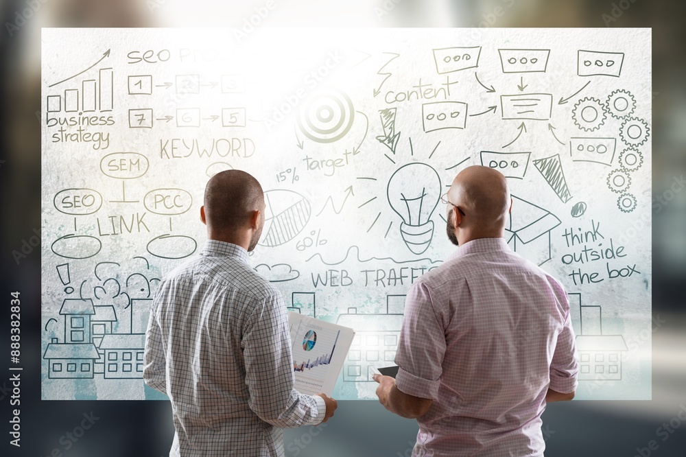 Aufkleber big data analytics technology with business person analyzing information