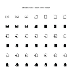 Icon about door and log-in and log-out
