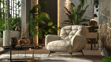 Armchair in modern living room