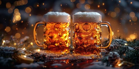 National Drink Beer Day frothy beer mugs, September 28th