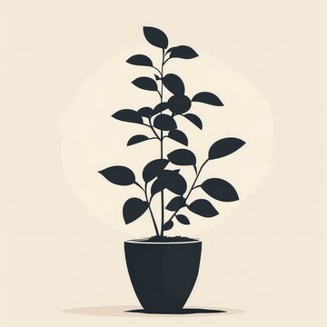 recommend clip art: Delicate Sketch of a Small Plant in a Vase: Minimalist Vector Illustration Highlighting Nature’s Simplicity and Elegance