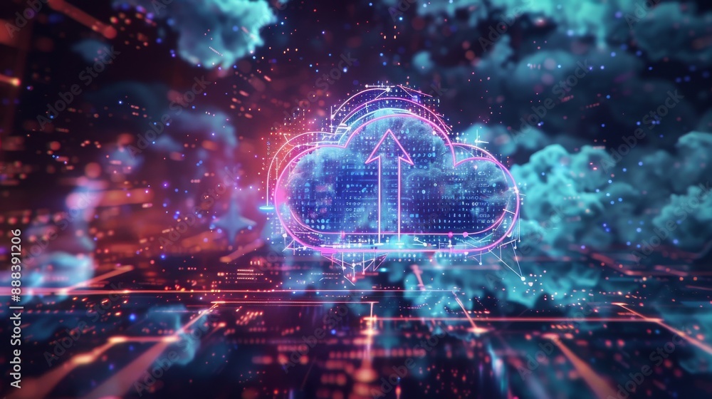 Poster digital transformation boosts business tech and data uses upward.