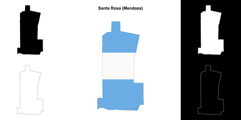 Santa Rosa department (Mendoza) outline map set