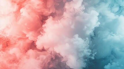 Fototapeta premium Colorful abstract smoke with shades of pink and blue blending in wispy clouds. Perfect for backgrounds, textures, and artistic concepts.