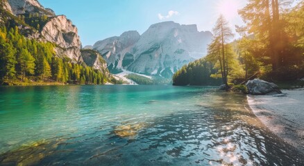 Serene Mountain Lake in the Italian Alps