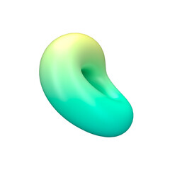 Green gradient circle 3d shape