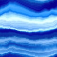 Modern summer striped blur wash seamless pattern background for trendy beach wear and coastal living designs. Repeatable alcohol ink bleed effect in blue white indigo colors © Nautical