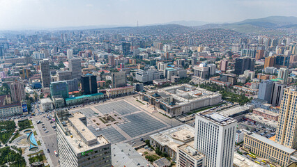 Fototapeta premium Ulaan Baatar Ulanbator Mongolei Luftaufnahme