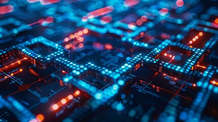 Obraz premium Blockchain keeps track of transactions through a network of computers, making them safe and transparent. It records these transactions in a digital journal that can't be changed. 