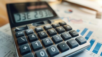 close-up on a digital calculator and financial documents planning capital investment strategies