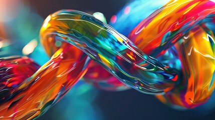 conceptual artwork of financial synergy in a merger or acquisition, visualized as intertwining colorful streams