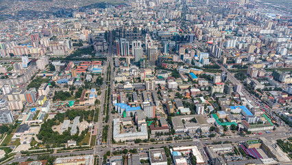 Obraz premium Ulaan Baatar Ulanbator Mongolei Luftaufnahme