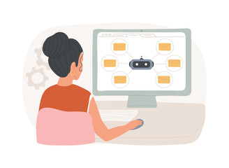E-mail processing isolated cartoon vector illustrations.