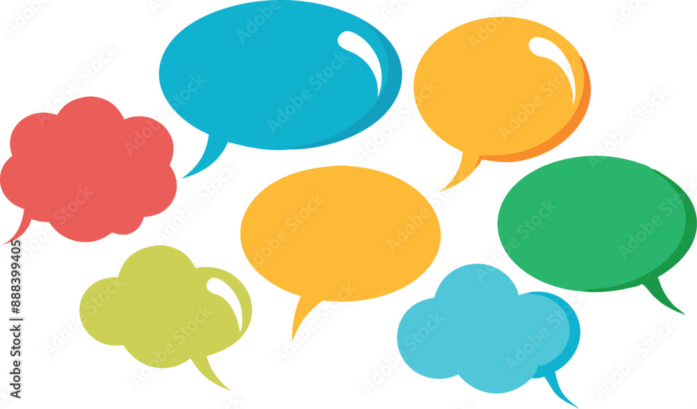 Poster speech bubbles in multiple colors and shapes