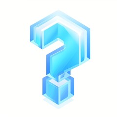 Fototapeta premium 3D Blue Question Mark Symbol on White Background