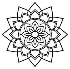 Beautiful silhouette mandala design vector art & Illustration
