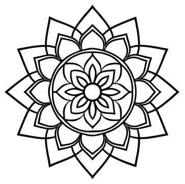 Beautiful silhouette mandala design vector art & Illustration
