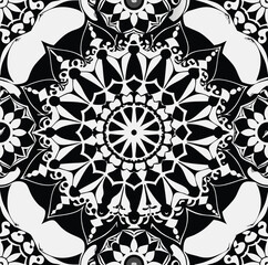 Beautiful silhouette mandala design vector art & Illustration