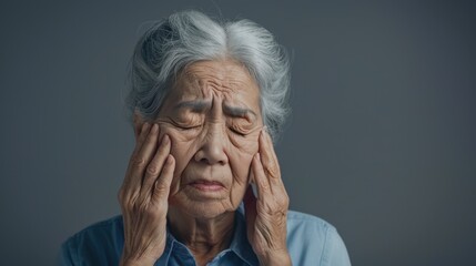 The elderly woman with headache