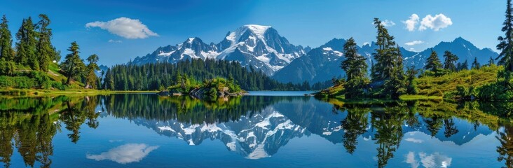Mountain Lake Reflection in the Cascade Range