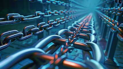 Fototapeta premium digital artwork showcasing the impact of financial regulations on corporate operations, symbolized by chains and locks