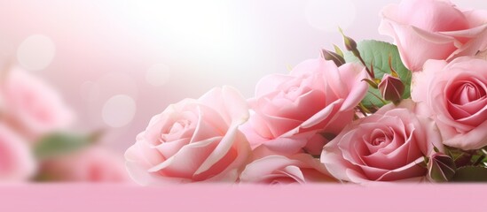 Soft Pink Roses Bouquet with Bokeh