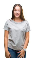 Obraz premium Young caucasian beautiful woman over isolated background with a happy and cool smile on face. Lucky person.
