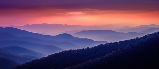 Serene Sunset Over Mountain Ranges