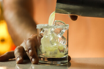 Cocktail with coconut and pineapple