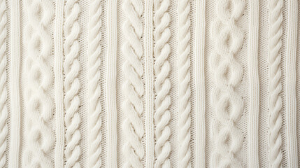 Detailed Cream Cable Knit Pattern with Thick Braids and Twists