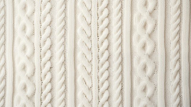 Detailed Cream Cable Knit Pattern with Thick Braids and Twists