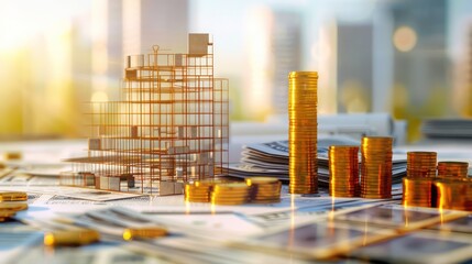 High-resolution image of a corporate financial restructuring, shown as an architect's model being redesigned to improve stability and efficiency