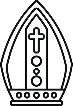 Line drawing of a mitre, the traditional ceremonial headdress of bishops and certain abbots in the catholic church