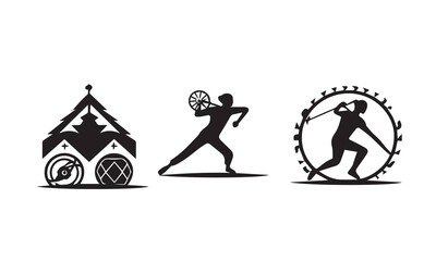 Vector Set Of Olympic Sports black Icons Isolated on White Background