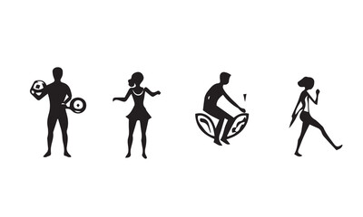 Vector Set Of Olympic Sports black Icons Isolated on White Background