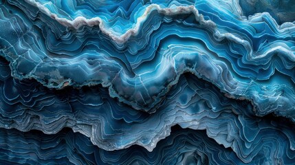 Obraz premium Captivating Blue Agate Geode Layers with Flowing Patterns