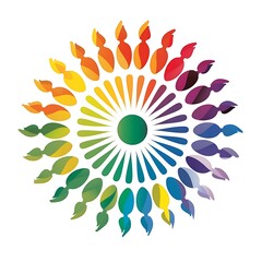 Colorful Abstract Spiral Design in Rainbow Spectrum