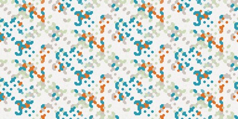 Simple glitch geometric seamless abstract banner with playful woven summer color. Bright whimsical gender neutral border bold irregular shape textile cotton effect edging.