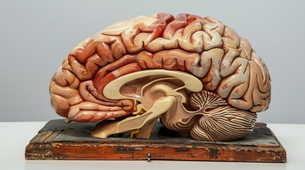 Model of the human brain anatomy, useful for medical studies.