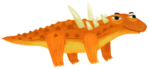 cartoon happy and funny colorful prehistoric dinosaur dino sauropelta isolated illustrationwith child pointing on animal and reading learing school book of natural history © honeyflavour