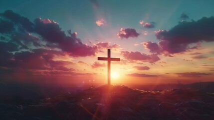 Fototapeta premium Christianity Crucifixion Resurrection Worship Holidays Bible Gospel.
