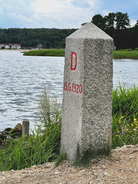 Grenzstein an der deutsch d&auml;nischen Grenze bei Wassersleben 