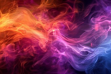 Fototapeta premium Abstract image of swirling orange and purple smoke capturing movement texture and modern artistic expression