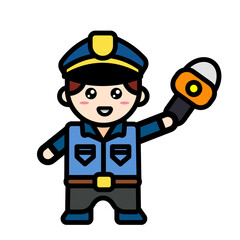 police holding microphone