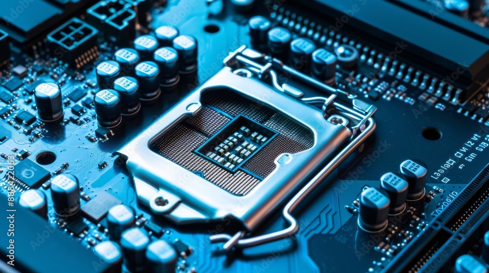 Poster computer's brain (cpu) sits on the motherboard, controlling everything. the cpu handles complex calc