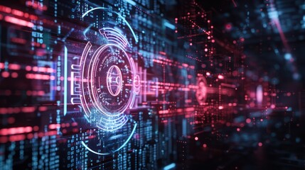 high-tech view of a digital treasury seal, representing the security and integrity of a company's financial operations