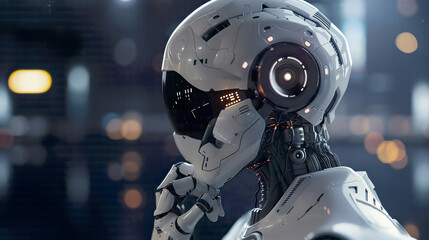 Realistic depiction of AI concept showcasing advanced technology and futuristic design elements symbolizing the cutting-edge developments in artificial intelligence