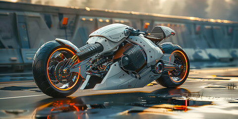 a futuristic hyper motorcycle
